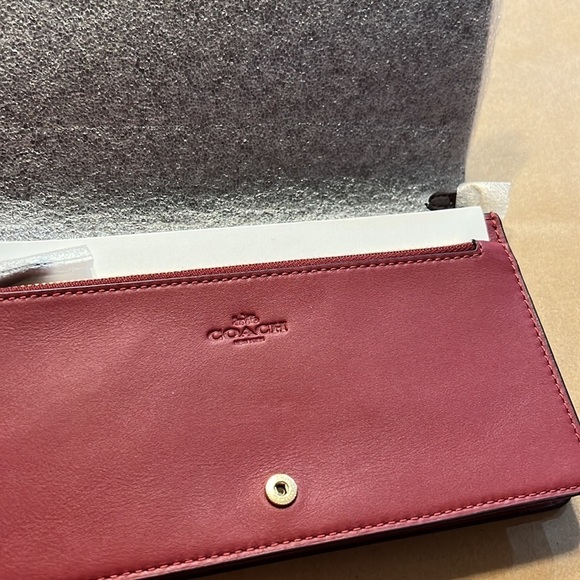 Coach Anna Foldover Clutch Crossbody In Signature Canvas W/Heart Petal Print - Picture 13 of 13